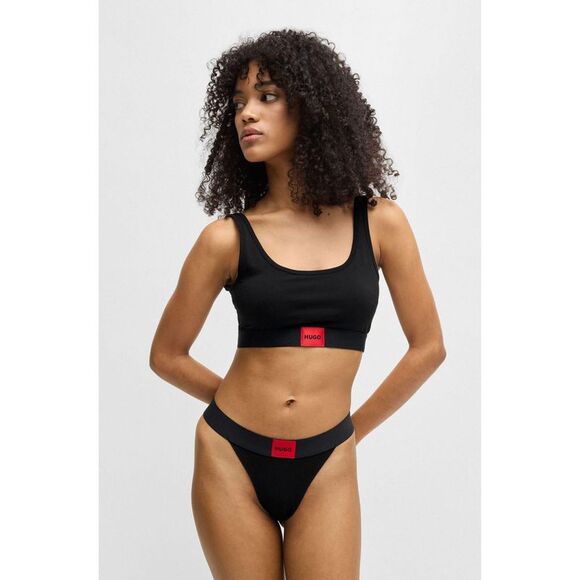 Hugo Womens/Ladies Red Label Logo Bralette / Black